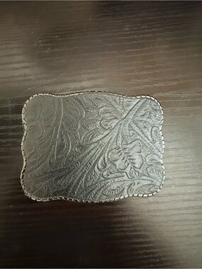 Embossed Black Leather Decorative Wallet Buckle Belt Buckle